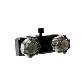 Dura Faucet RV Shower Faucet w/Smoked Acrylic Knobs - Black