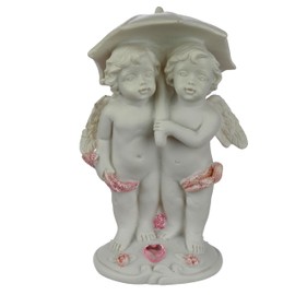 Puckator Peace of Heaven Walking in the Rain Cherub Figurine - Romantic Modern Love Wedding Gift Gifts For Girlfriend - Fairy Grave Ornaments Figurine - Valentines Day Gifts For Her Him - Home Decor
