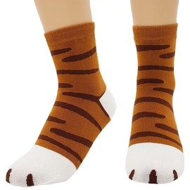 JJMax Women's Cute Kitty Cat Paws Socks with Paw Prints on Toes, Crew 4 Pair Set, One Size,Crew 4 Pair Set,One Size