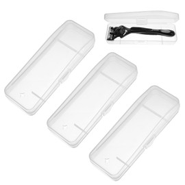 3 Pack Manual Razor Travel Case Transparent Portable Travel Men Manual Razor Protector Universal Portable Shaver Storage Box Shaver Holder Protector Case Organizer for Men Razors And Blade Refills Kit