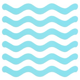 HARFINGTON 6pcs Non Slip Bathtub Stickers Bath Shower Floor 7.1" Anti-Slip Sticker Tape S-Shape Style Decals for Bathroom Kitchen Bathtub Treads Stairs, Blue