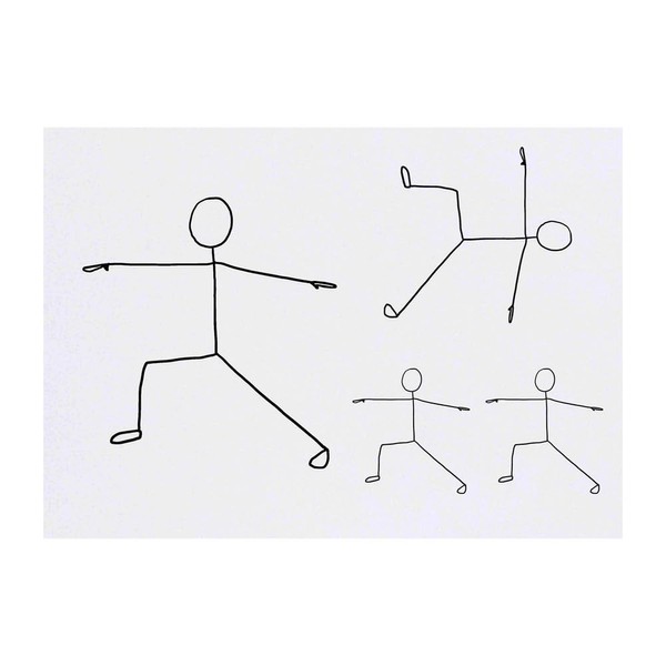 4 x 'Yoga Warrior II Pose' Temporary Tattoos - Water