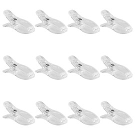 Hopzab 12PCS Clear Vertical Blind Clips, for Securing Curtains, Versatile Window Treatments, Durable Plastic Fixtures, for Home Decor