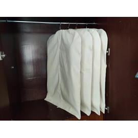 100% Cotton Canvas Garment Cover for Suits, Coats, Dresses; Travel Bag (Small (24"x35"), Off-White)