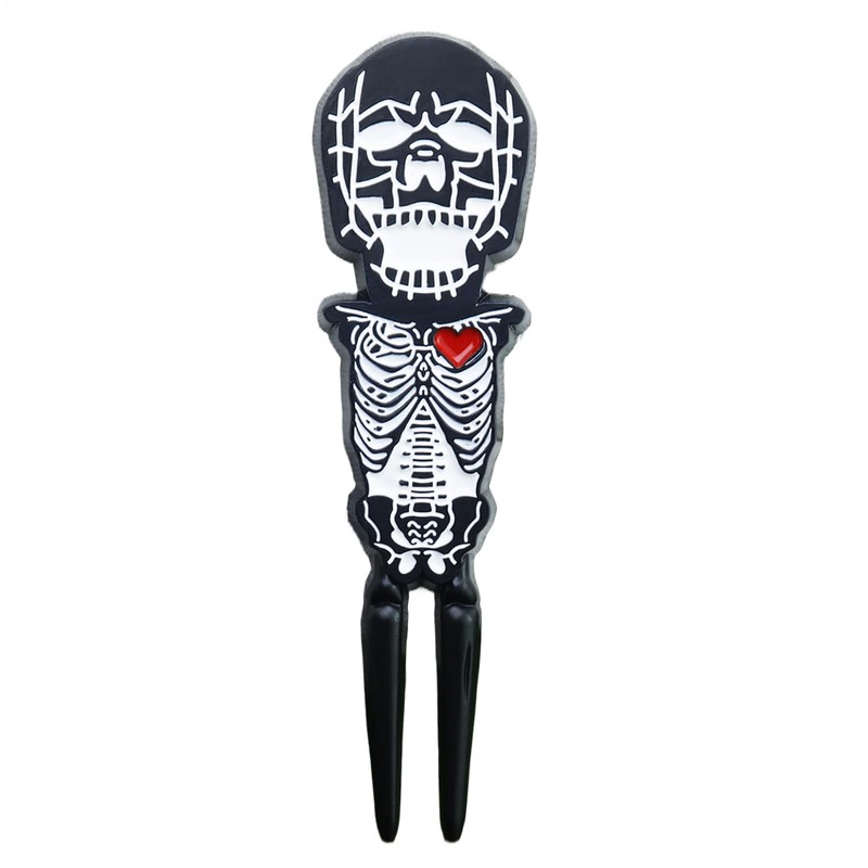 Golf Divot Repair Tool,Skull Shape Ball Marker - Zinc Alloy