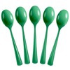 Exquisite Emerald Green Plastic Spoons 50 Pcs Green Spoons Disposable