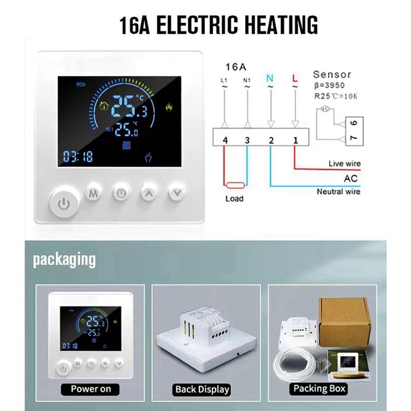 Pojedehy TUYA WiFi Thermostat Temperature Controller Water Electric Floor Heating