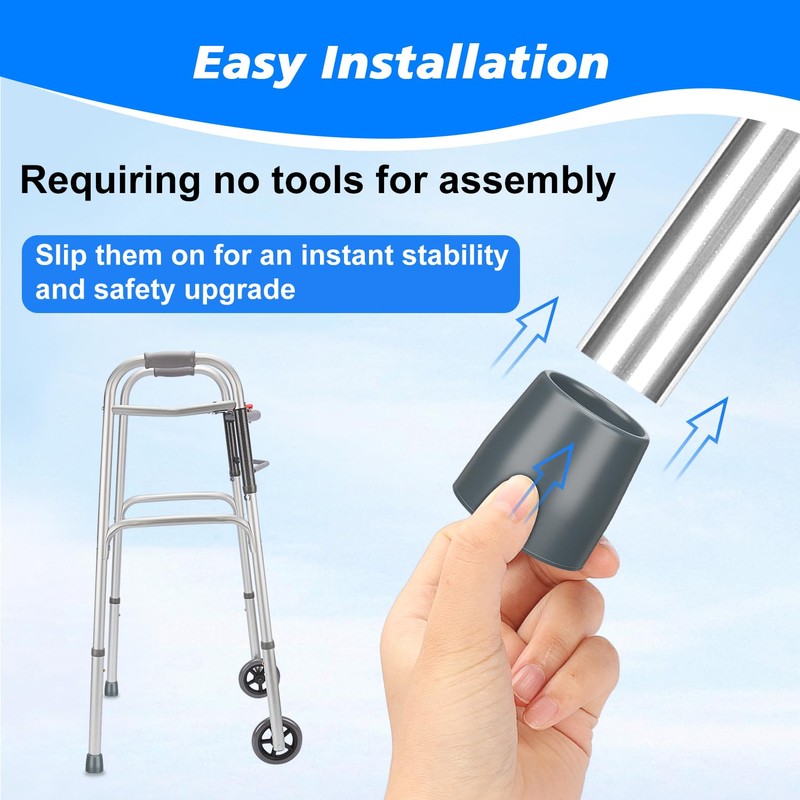 supregear Rubber Walker Tips - Walker Feet Replacement - Walker