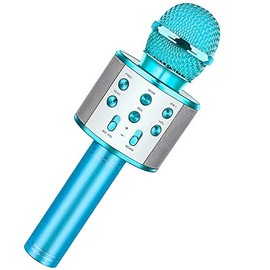Karaoke Microphone for Kids, Wireless Bluetooth Karaoke Microphone, Machine Microphone with MP3 3-12 Year Old Boys Girls Birthday Gifts Hot Toys for Adults Birthday Party KTV Christmas (Blue)