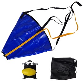 Shark Shooter Drift Sock Set for Precision Fishing - Complete Kit with Harness, Buoy, and Mesh Bag (36" Blue color)
