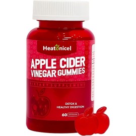 Heatonicel ACV Gummies for Women 1000mg Multivitamin B6|B12 Apple Cider Vinegar Gummies Vegan, Gluten-Free, Sugar-Free Apple Flavor 60 Count