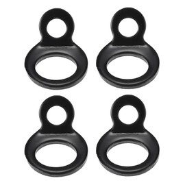 TUCKBOLD Multi Purpose Car Tie Down Strap Rings | Anchor Hooks, Black, Set of 4