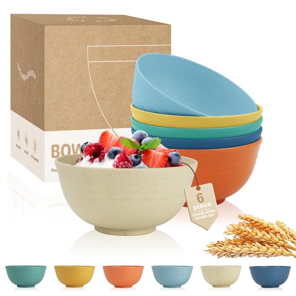 Perlapoc Wheat Straw Bowl Sets Unbreakable Cereal Bowl 26 OZ