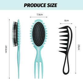 Curly Hair Brush Kit Brush Curl Comb Curl Brush Highlight Comb Wide Tooth Comb Padded Tooth Comb for Men and Women Salon Curl Brush Coarse Tooth Comb
