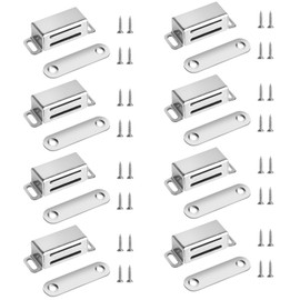 Pack of 8 Magnetic Catches, Door Magnets Strong, Door Magnets for Cabinet Doors, Magnetic Cupboard Door, Magnetic Cupboard Magnets for Drawers, Balcony Door, Magnetic Door Closer, Magnetic, with 32