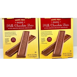 Trader Joe's Mini Milk Chocolate Bars 100 Calories 2 PACKS Each 3.17 oz