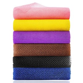 ROTOPATA 6 Pieces African Exfoliating Net Sponge, 33 inch Long Bathing Sponge Shower Body Scrubber Net for Back Skin Smoother, Daily Use (Black/Blue/Brown/Yellow/Pink/Purple)