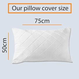 Waterproof Quilted Pillow Protectors - Pack of 4, Super Soft, Microfibre Pillowcases - White Zippered Bed Pillow Covers Set (50x75 cm)