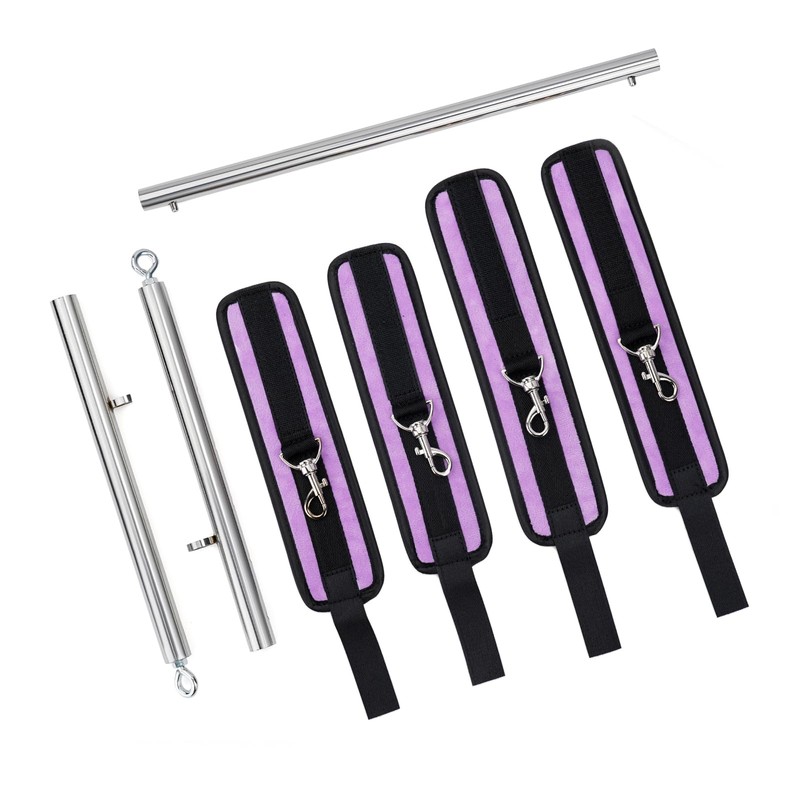 Spreader Bar Expandable Exercise Stainless Steel with 4 pcs Fur