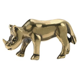 SUPVOX Estatua De Rinoceronte De LatóN, Mini Escultura Decorativa, Figura Coleccionable Retro, DecoracióN para Hogar Y Oficina, 4.0 X 2.2 X 1.8 Cm, Dorado