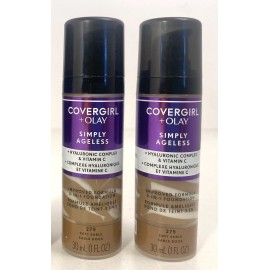 COVERGIRL Pack of 2 - COVERGIRL + Olay Simply Ageless Foundation in 275 Soft Sable NEW
