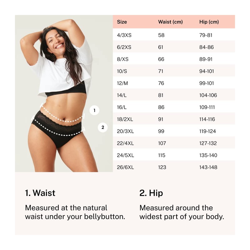 Modibodi Leak-Proof Pants Classic Black Bikini for Period and Incontinence