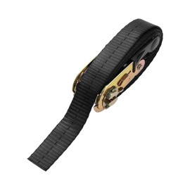 Hihaha Ratchet Tie Down Straps/Heavy Duty Tensioning Belts Motorcycle Trailer Trucks Cargo/Adjustable 800kg 1"x 6.5' / 1 Pcs Black
