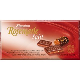 Schmerling's Swiss Milk Chocolate with Nougat Praline Filling - Rosemarie Split Hazelnut Praline - Gluten Free - Kosher For Passover OU - GMO Free - 3.5oz Each (Pack of 5)