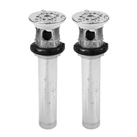 WiseWater 2 Pack Grid Bathroom Sink Strainer with Overflow, 1 1/2 Inch Stainless Steel Grid Drain Strainer Assembly for Bathroom Sink Universal Utility Sink Drain with CUPC