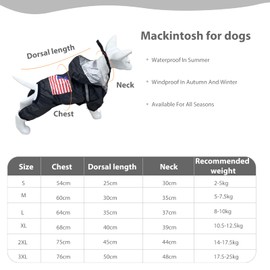 PETCUTE Dog Raincoat, Waterproof Dog Raincoat with Hood, Waterproof Dog Rain Jacket with Reflective Strips, Ultralight Dog Rain Clothing for Small Medium Dogs