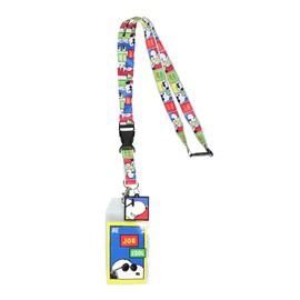 Correa de Peanuts Snoopy Be Joe Cool Comic Strip Breakaway ID Lanyard titular de insignia de personaje Snoopy 1.25 pulgadas de goma