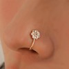 Xduargs Boho CZ Flower Clip On Nose Ring - Gold,