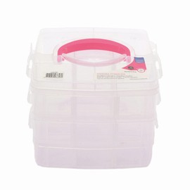 Vaessen Creative 1009-035 Stackable Storage Box 18 Compartments for Storing Small Craft Materials, Jewellery and More, Clear, One Size
