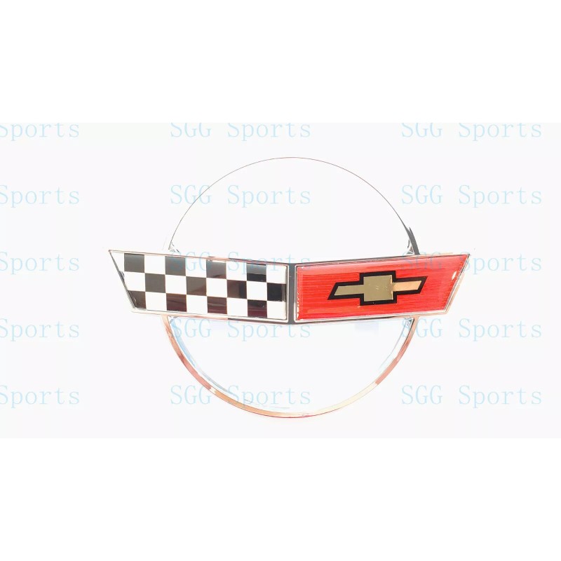 AUTO 2PC 1984-1996 C4 Corvette Chrome Red Front Nose Hood