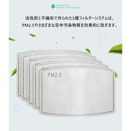 BOUENN 50 Replacement Filters for Masks Activated Carbon Mask Filter 5 Layer Activated Carbon PM2.5 Mask Filter Replaceable Disposable Filter Sheet Hygiene Saving Adult Size (Individual Packaging) 4.7