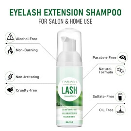 TWILASH BY DLY Lash Shampoo for Lash Extensions, 2 Fl Oz / 60ml - Includes 2 Brushes - Aloe Vera Scent - Eye-Friendly Foam for Salon and Home Use