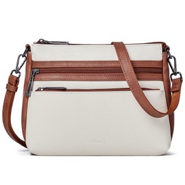 Crossbody Bags for Women Crossbody Purses Vegan Leather Shoulder Bag Women's Cross body Handbags Adjustable Strap White Brown