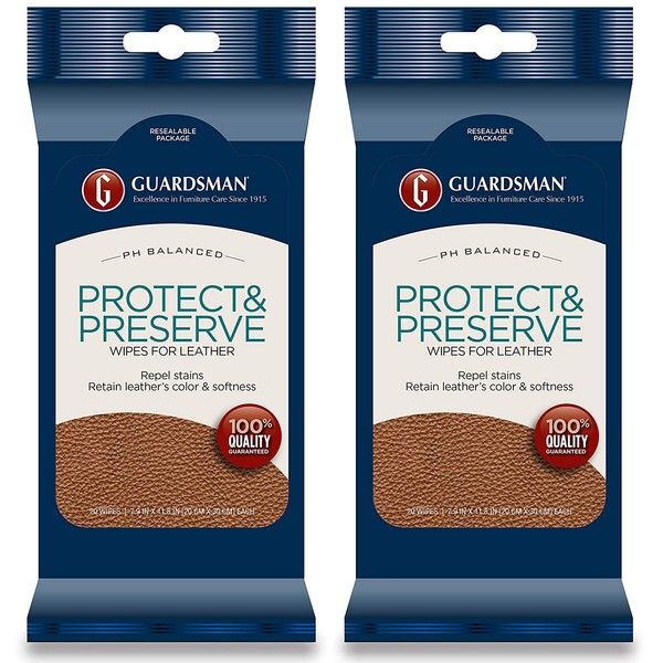 Guardsman Protect & Preserve Wipes for Leather 20 Wipes -