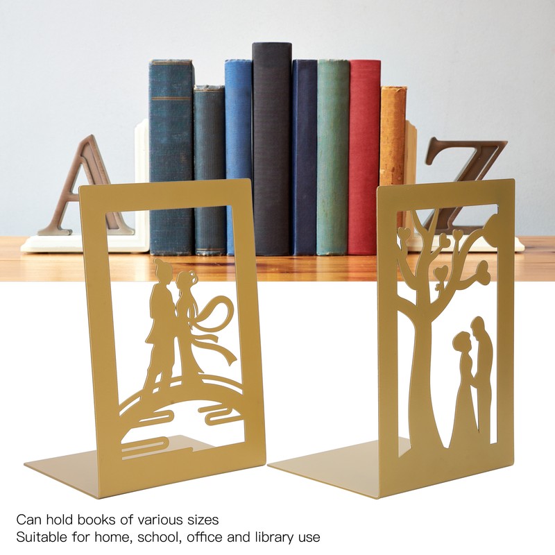 Metal Book Divider Thicken AntiSlip Bookend Desktop Organize Bookshelf Craft