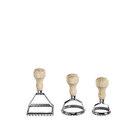 Kitchen Artist Set of 3 Cutters men285 Ravioli and feuilletés Metal and Wood