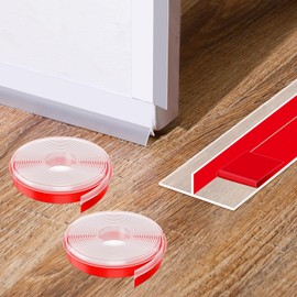 Marsui 2pcs T-Shaped Weather Stripping Door Seal Clear Silicone Door Seal Strip Transparent 20ft Door Draft Stopper for Door Window(1.38inch)