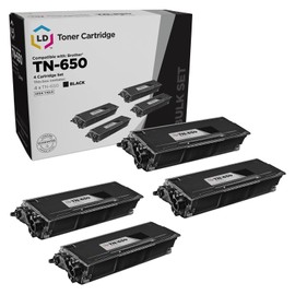 LD Compatible Toner Cartridge Replacement for Brother TN650 High Yield (Black, 4-Pack)