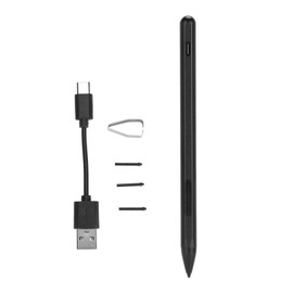 Laptop Stylus Pen with 3 Replacement Nibs Palm Rejection Rechargeable MPP 2.0 Tilt Active Pen with 4096 Pressure Sensitivity Black