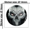 SkinoEu 2 x Diameter 14 mm Sticker Skull Key Emblem