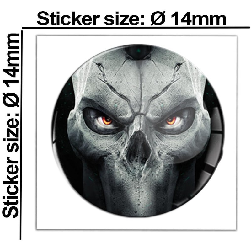 SkinoEu 2 x Diameter 14 mm Sticker Skull Key Emblem