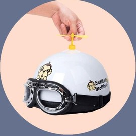 Cute Doraemon-style attachable helmet pinwheel decoration accessory in random colors / 헬맷 바람개비 부착식 귀여운 도라이몽스타일 색상랜덤 꾸미기 장식 소품