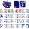 34PCS Outer Space Cognitive Flash Cards,Cognitive Pictures Flashcards for Space