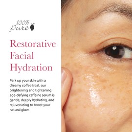 100% PURE Coffee Bean Face Serum EGCG, Licorice Root & Hyaluronic Acid Drops - Tighten, Brighten & Protect Daily Liquid Caffeine For Faded Skin - Ultimate Glow Skincare for Women & Men - 1.7 fl oz