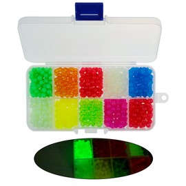 1000pcs Fishing Beads Assorted Set,Diameter 0.2in Round Float Fishing Line Beads,Luminous Round Egg Beads Fishing Lure Tackle