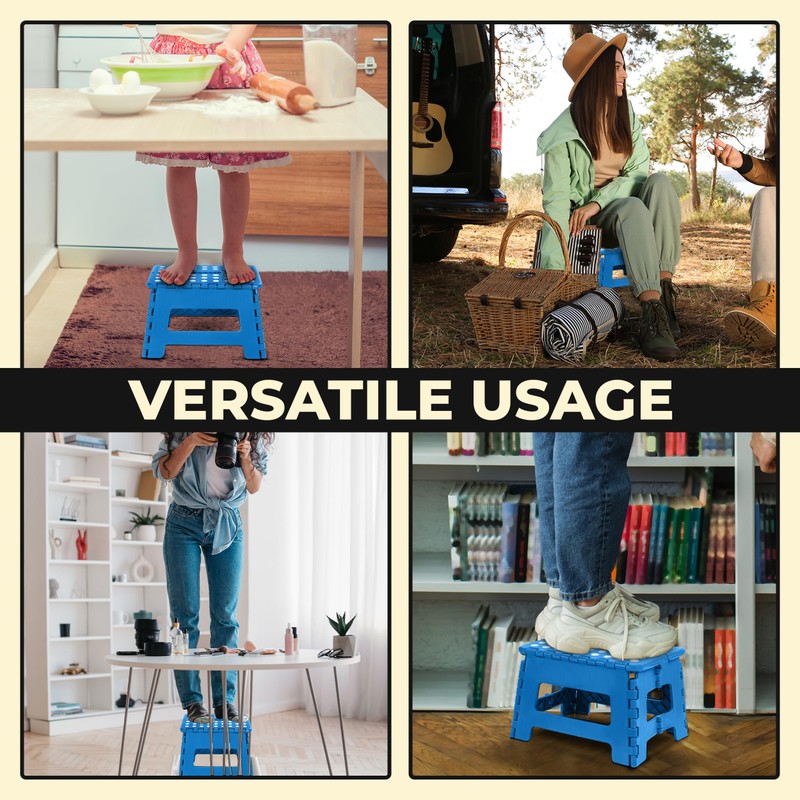 Utopia Home Folding Step Stool - Foot Stool with 9